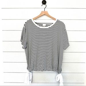 a new day Black and White Striped Blouse